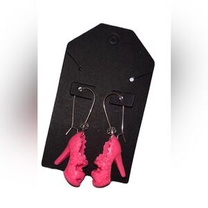 Handmade One Of A Kind Pink Barbie Shoes Earrings